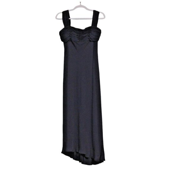 Vintage Talbots Maxi Dress Size 6 Navy 100% Silk Chiffon Evening Formal Flowy - Picture 1 of 12